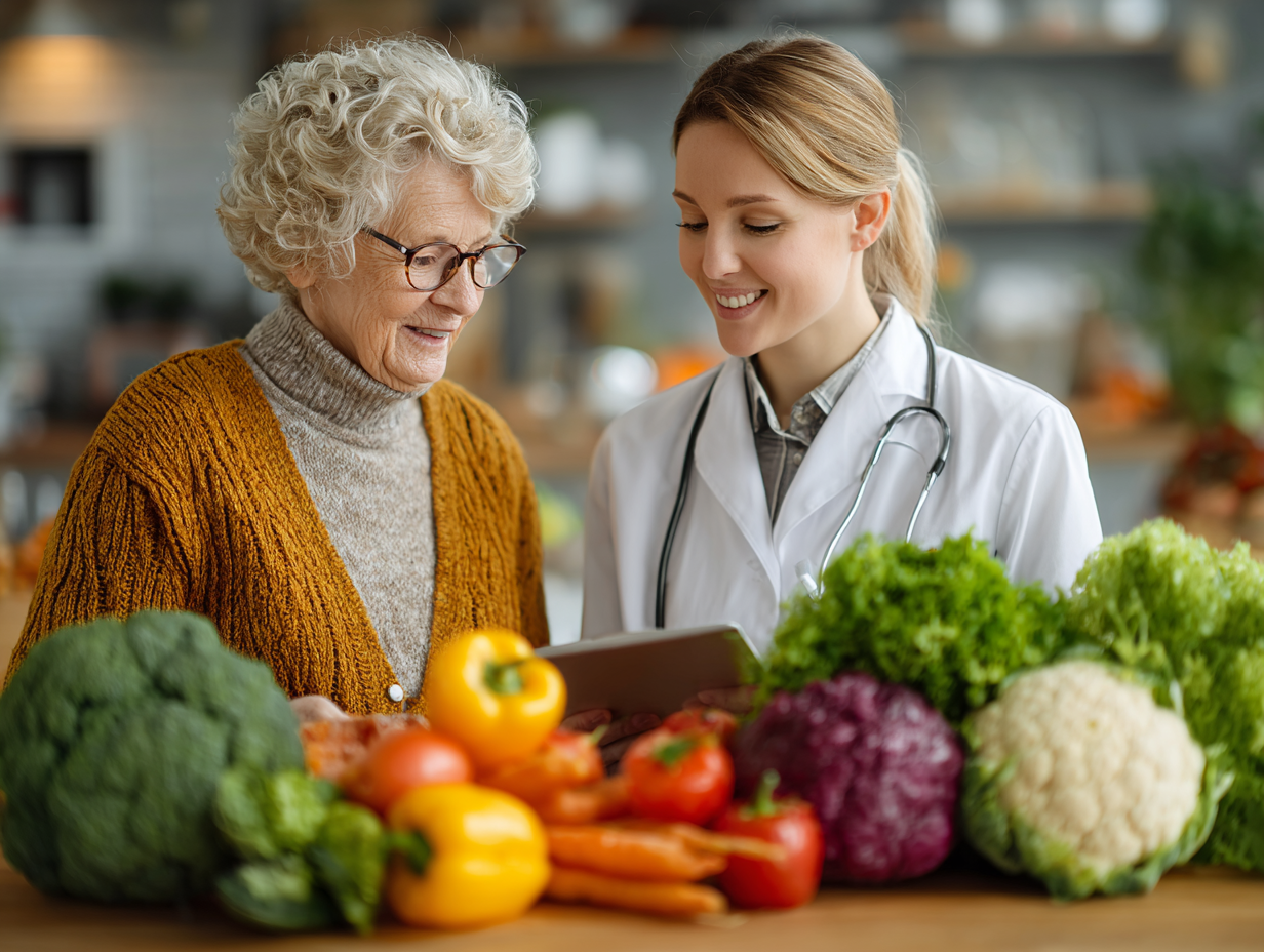 Comunitate de seniori bucurându-se de o masă sănătoasă împreună